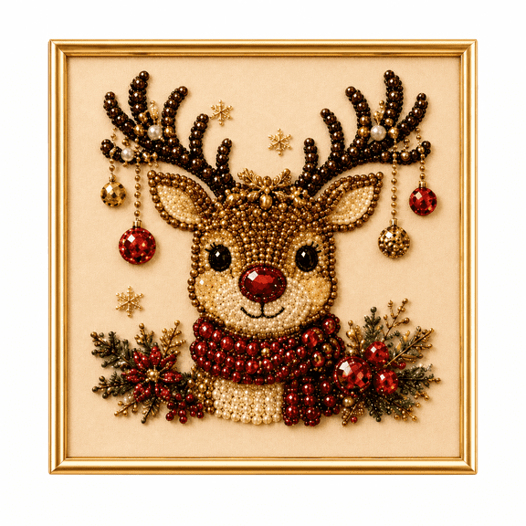 Halloween and Christmas Pearl Art DIY Kit for Adults, 3D Diamond Painting Beaded Canvas Craft, Holiday Home Wall Decor, Beginner Gift