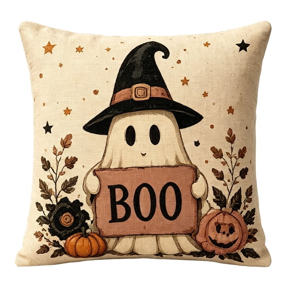 Halloween autumn pumpkin throw pillow, 18x18 inches, soft and comfortable, suitable for seasonal autumn Thanksgiving farmhouse cushion
