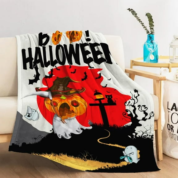 Halloween baby Throw blanket Spooky Bat blankets Pet Toddler Fleece Blanket Couch Sofa Bed Living Room Cozy Soft Lightweight Fuzzy Plush Blankets and Throws minisize Decorative Blanket 30x40-3