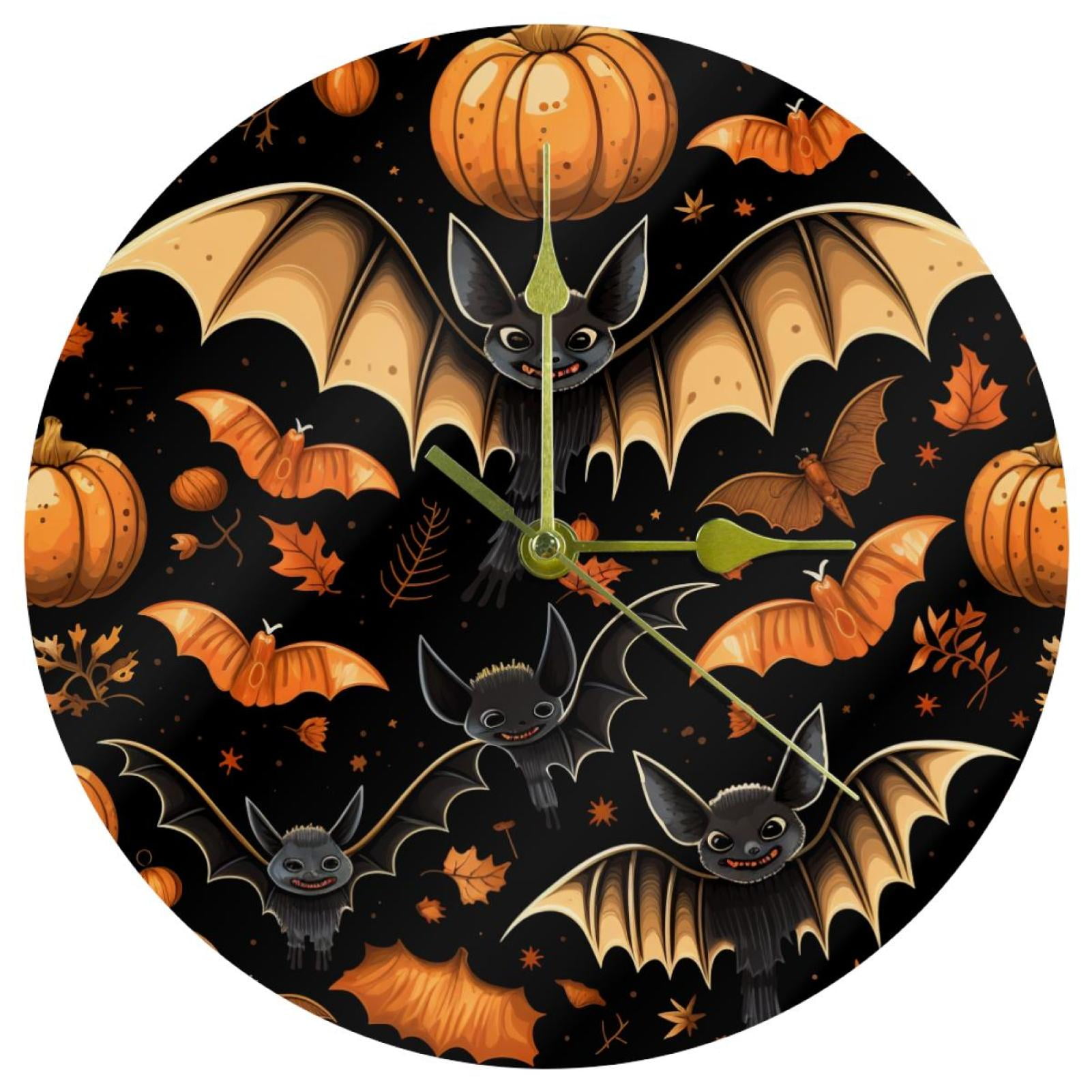 Halloween bats Circular Acrylic Wall Clock - Elegant and Stylish ...