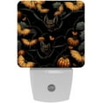thumbnail image 1 of Halloween bats LED Square Night Lights - Bright and Compact Bedroom or Bathroom Lighting Solution with Auto on/Off Sensor - Set of 2 Square Shaped Nightlights, 1 of 6