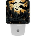 thumbnail image 1 of Halloween bats LED Square Night Lights - Energy Efficient and Contemporary Design - for Bedrooms and Hallways - Includes Sensor with Auto on/Off - Easy Installation, 1 of 6