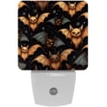 thumbnail image 1 of Halloween bats LED Square Night Lights - Stylish and Functional Nightlight for Better Sleep - Energy Saving Plug-in Wall Light with Auto Sensor, 1 of 6