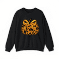 thumbnail image 1 of Halloween big bow, golden lace pumpkin T-shirt top, round neck, long sleeve, Soft Breathable Regular Fit black S-3XL, 1 of 6
