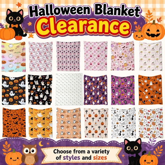 Halloween blanket,Halloween Fleece Throw Blanket Soft Cozy Flannel Nap Blanket with Ghost Pumpkin Print for Sofa Couch Bedroom Office All Season(70x100cm/27x39 Inch),Black