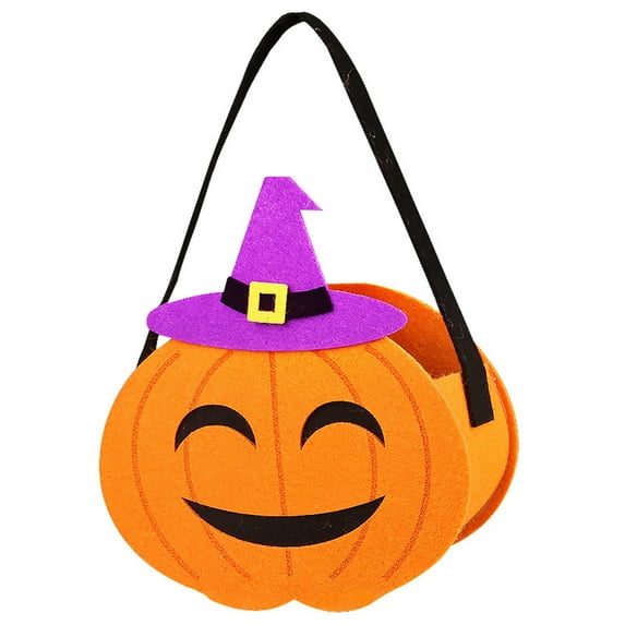 Halloween candy bags for kids, Trick or treat tote bags with spooky pumpkin designs, Reusable party decorations and personalized DIY craft