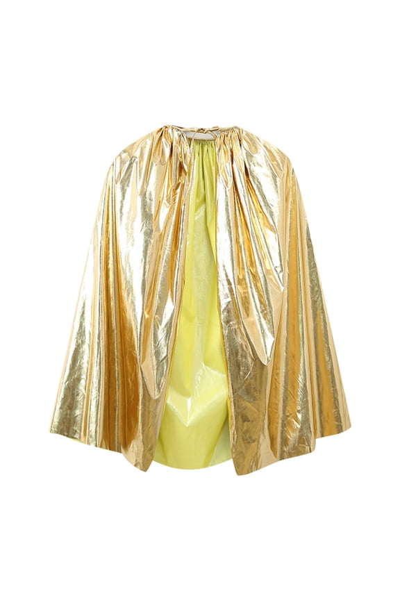 Halloween cape Fancy Party Dress Up Cloak Robe Kids Dress Up Party Gold One Size
