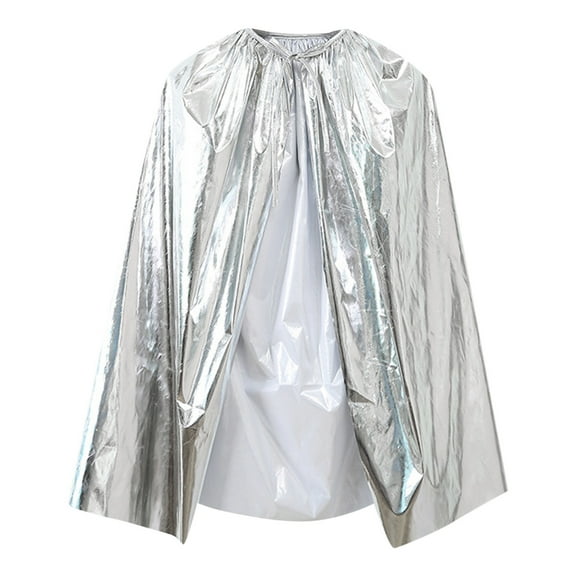 Halloween cape Fancy Party Dress Up Cloak Robe Kids Dress Up Party Silver One Size