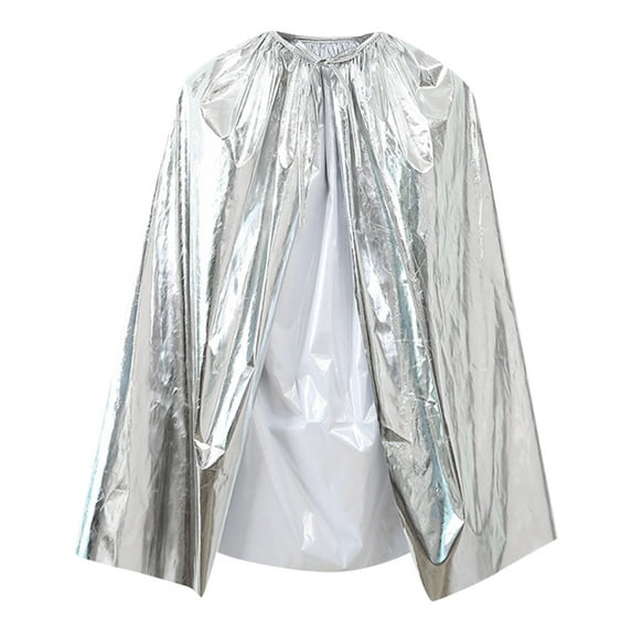 Halloween cape Fancy Party Dress Up Cloak Robe Kids Dress Up Party Silver One Size