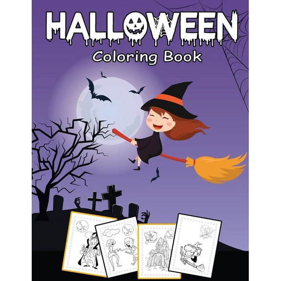 Halloween coloring Book: A Spooky Fun Workbook For Learning, Coloring pages for kids Filled with cute illustrations of witches, trick or theaters, cats, bats, haunted houses, vampires, monsters, ghost