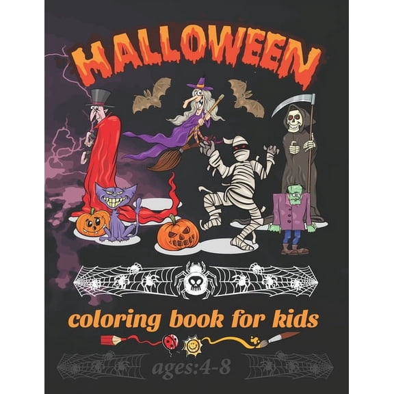 Halloween coloring Book for Kids: Spooky and Fun Coloring Book for Girls and Boys - Cute Designs of Monsters, Zombies, W, (Paperback)
