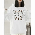thumbnail image 1 of Halloween cowboy Skeleton Dance T-shirt, hooded long-sleeved top, Soft Breathable Regular Fit white S-2XL, 1 of 6