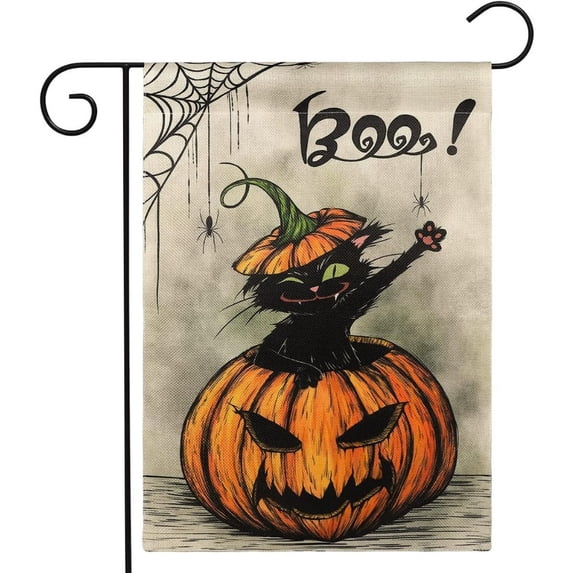 Halloween decoration, autumn home decoration, autumn welcome garden flag, 12x18in inch double-sided outdoor decoration flag, leaf pumpkin seasonal sensualityval Rural Courtyard Outdoor Decoration Flag