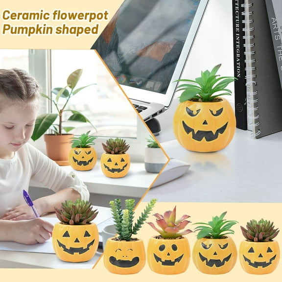Halloween flower pot ornaments, pumpkin plant pots