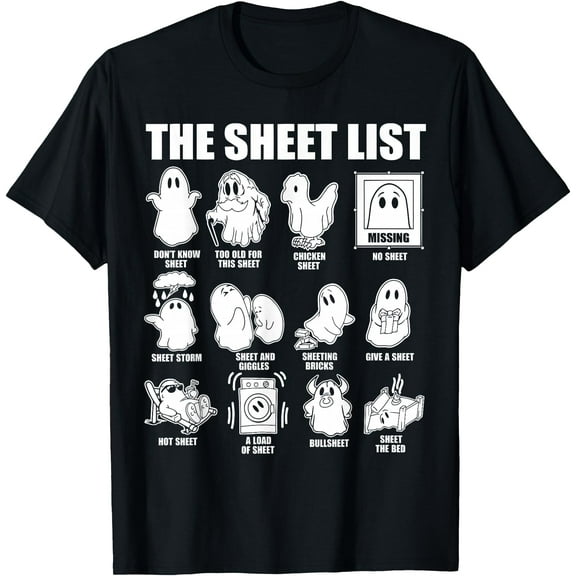 Halloween funny shirt Boo Sheet Halloween the sheet list T-Shirt,Black