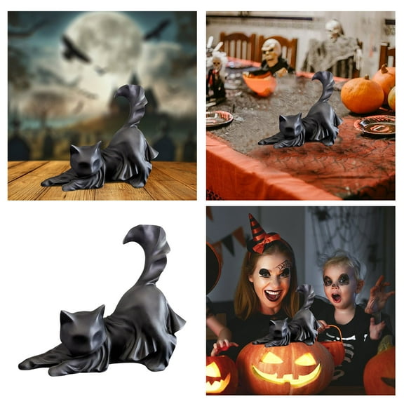 Halloween Ghost Cat Doll, Ghost Black Cat Halloween Decoration, Cute Scary Cat Halloween Decoration, Cat Souvenir, Commemorate Your Beloved Cat.