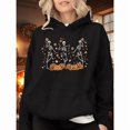 thumbnail image 1 of Halloween hooded long-sleeved Skeleton Dance T-shirt top, Soft comfortable and fashionable Black S-2XL, 1 of 7