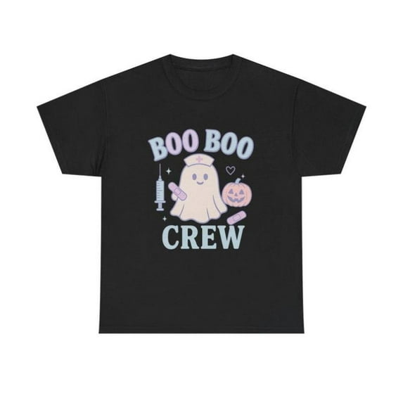 Halloween cotton casual Boo Boo Crew Graphic Tee T Shirt Top Cute Ghost Comfortable Black S-5XL