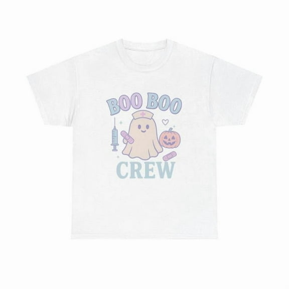 Halloween hotton casual Boo Boo Crew Graphic Tee T Shirt Top Cute Ghost Comfortable White S-5XL