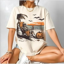 Halloween in Summer Shirt, Spooky Summer Tee, Retro Pumpkin Halloween Shirt, Summerween Shirt for Women, Cute Summer Halloween Shirt