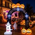 thumbnail image 1 of MAGOTAN 9 FT Halloween Inflatables Archway Outdoor Decorations Pumpkin Ghost Archway Halloween Inflatable Blow Up Pumpkin Tombstone Decoration Build-in LED Lights, 1 of 9