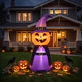 thumbnail image 1 of MAGOTAN 5 FT Halloween Inflatables Pumpkin Witch Outdoor Decorations Pumpkin Witch Halloween Inflatable Blow Up Halloween Pumpkin Decoration Build-in LED Lights, 1 of 8