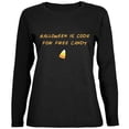 thumbnail image 1 of Halloween is Code For Free Candy Black Womens Long Sleeve T-Shirt - X-Large, 1 of 1