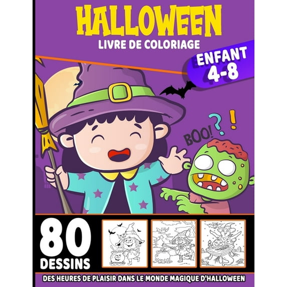 Halloween livre de coloriage enfant 4-8 : livre d'activité coloriage Halloween pour enfants - 80 dessins uniques - Monstres, Citrouilles, Vampires Cahier de coloriage pour enfants Joyeux Halloween (Paperback)