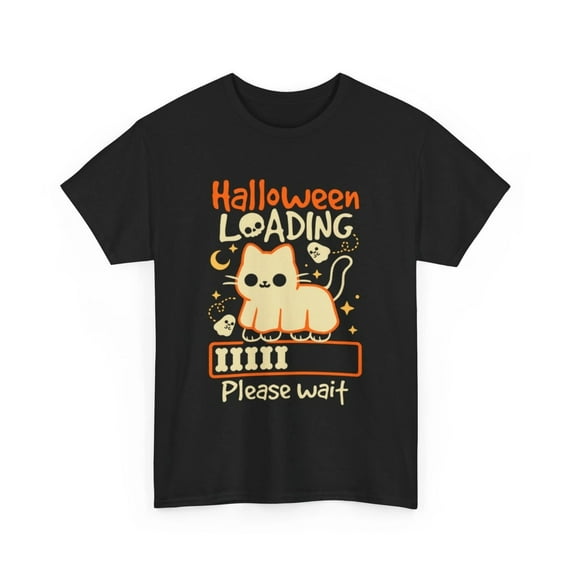 Halloween loading Please Wait, Ghost Cat Shirt, Cat Shirt Women & Men, Cat tee