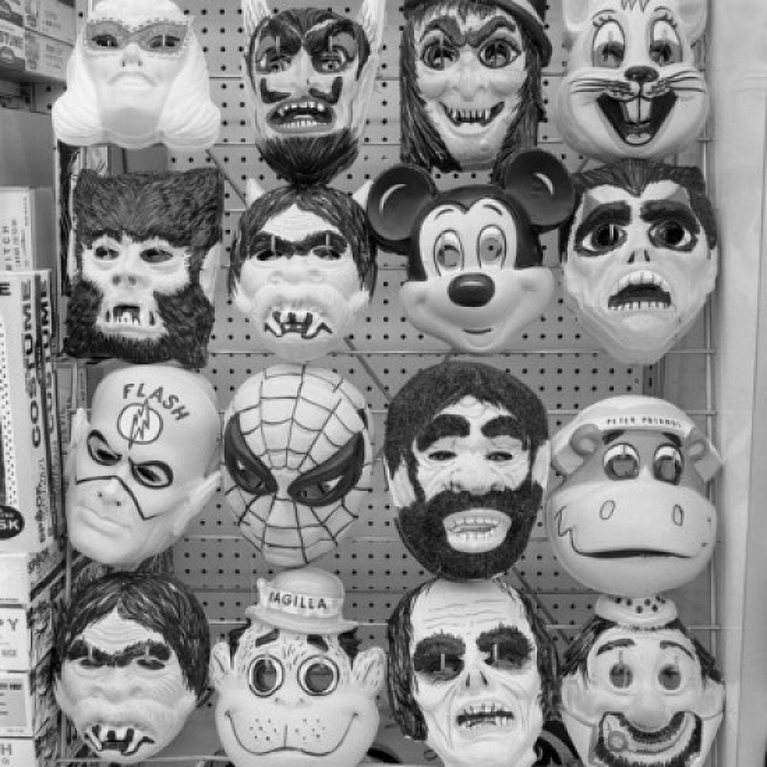 Halloween mask hanging on display Canvas Art - (18 x 24)