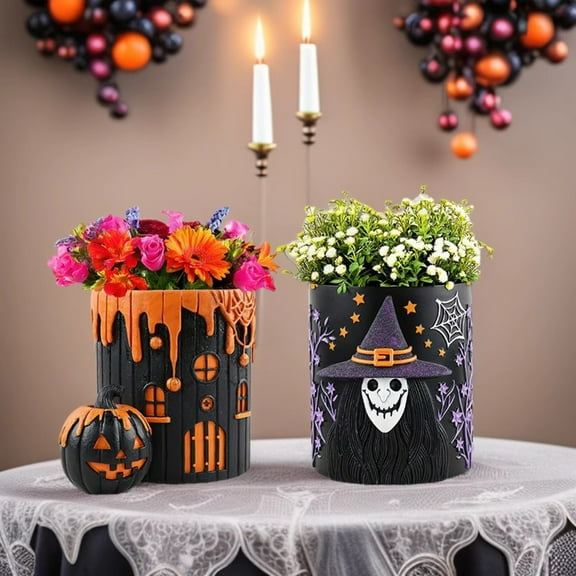 Halloween multi-purpose pumpkin flower pot, candy pot, lamp pot ornaments
