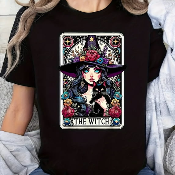 Halloween print Plus Size Shirt Women's T-shirts Short Sleeve Loose Tee Tops