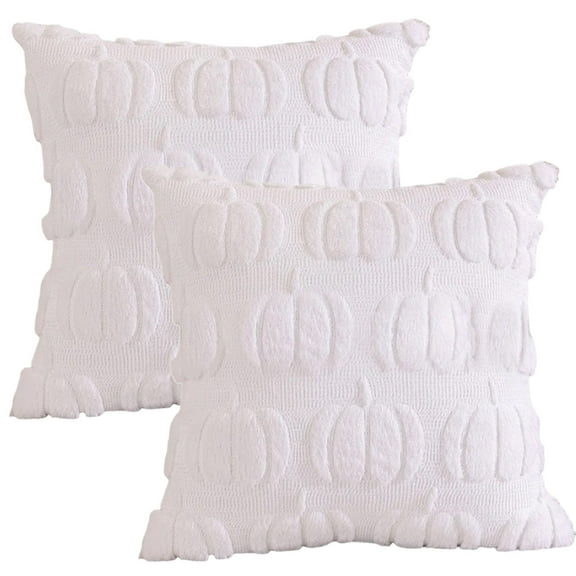 Halloween pumpkin Pillows Decor, Halloween White pillow covers for Sofa Couch, Fall Pillow Covers 18x18,Halloween Decorations Set of 2 (240g)
