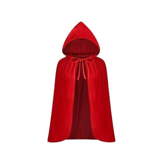 Halloween red hooded cape for women, lace-trimmed cape, stage short style
