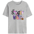 thumbnail image 1 of Halloween short-sleeved round-neck SPOOKY VIBES patterned fashionable and comfortable gray，S-3XL, 1 of 4