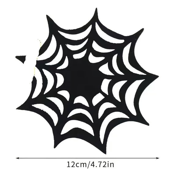 Halloween spiderweb coasters, black felt coaster set, perfect for Halloween table decor, heat-resistant drink coasters, great for home parties