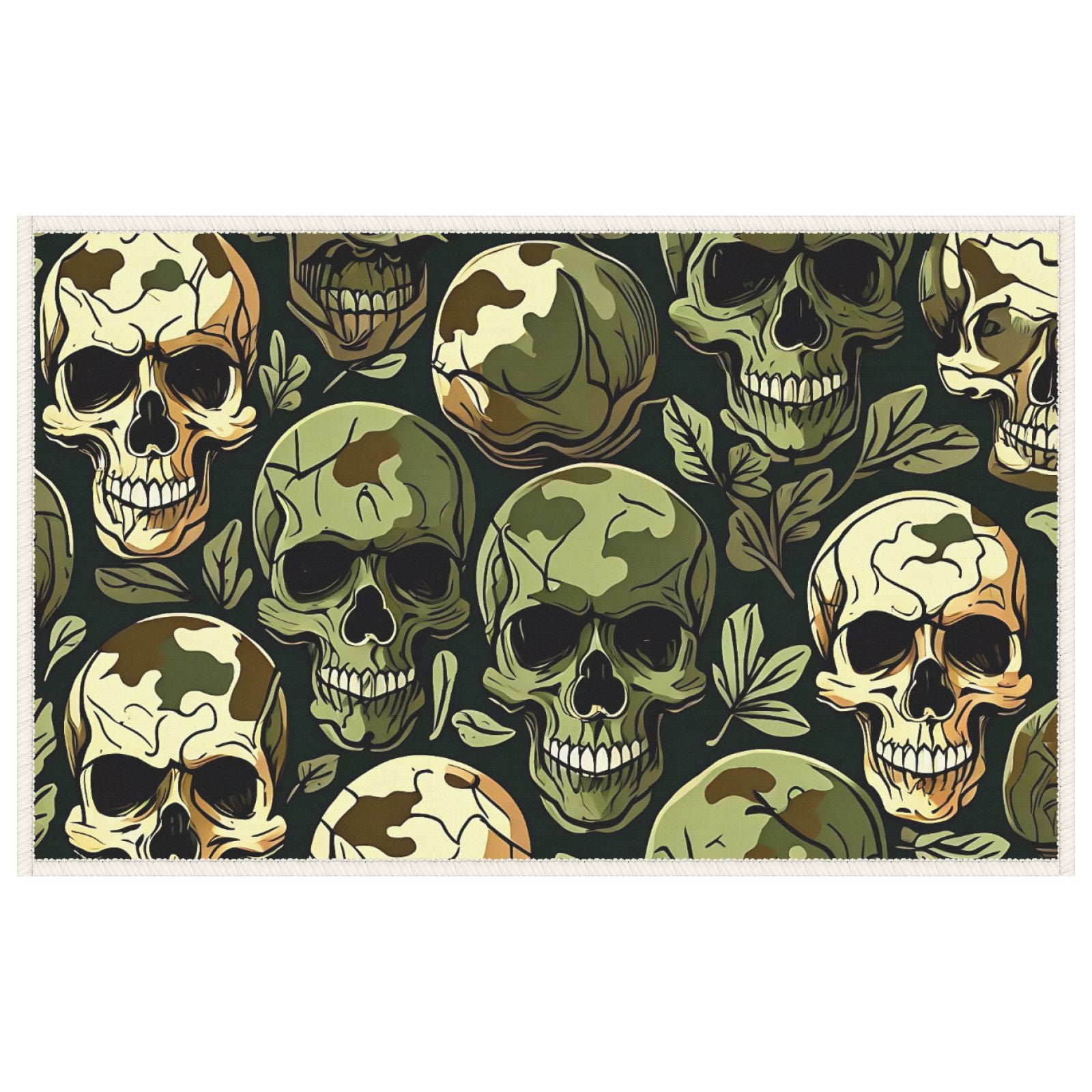 Halloween-themed Indoor Door Mat 19.7x31.5inch Earthy Tones Colorful Skulls Door Mats Wear-Resistant Multifunctional Durable Door Mat for Backyard Indoor Home Entryway Deco