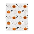 thumbnail image 1 of Halloween-themed Velveteen Plush Blanket, Cozy Boo Blanket, Ghost & Pumpkin Decor, Fall Home Decor, Spooky Gifts, 1 of 4