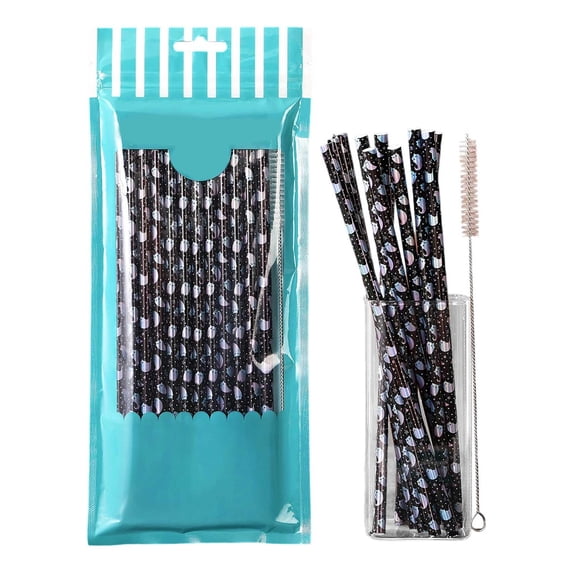 Halloween-themed printed recyclable straws