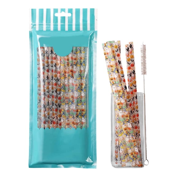 Halloween-themed printed recyclable straws