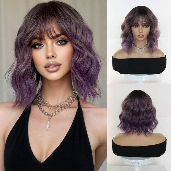 Halloween wig, water ripple age reducing bob, wig cover