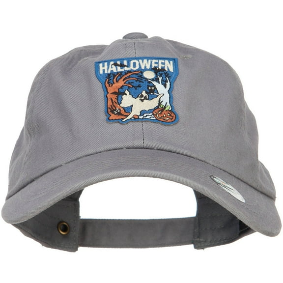 Halloween with Ghost Patched Unstructured Cap - Grey OSFM