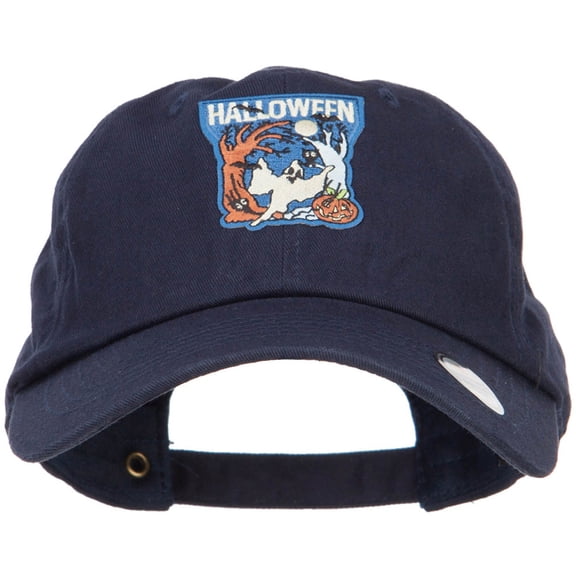 Halloween with Ghost Patched Unstructured Cap - Navy OSFM