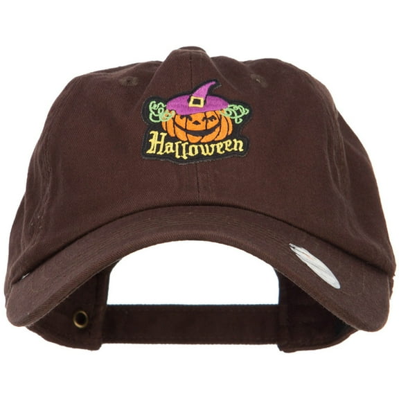 Halloween with Pumpkin Patched Unstructured Cap - Brown OSFM