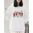 thumbnail image 1 of Halloween Spider web Pumpkin ghost pattern hooded long-sleeved cotton Fashion Comfortable White S-2XL, 1 of 6