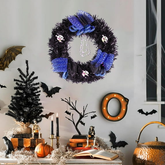 Halloween wreath Fmlxio Halloween Front Door Wreath Spooky Halloween Dark Ghost Wreath For Indoor And Outdoor Home Party Decorations