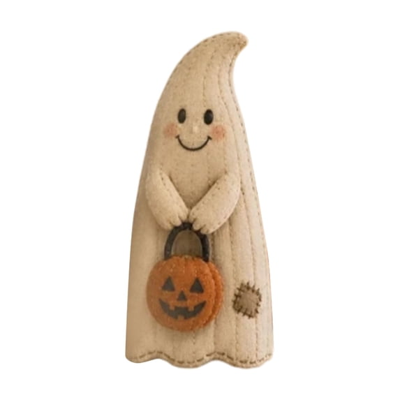 HalloweenGhost Vintage Tabletop Decor, Retro Artwork Adds Warm Spooky Character, Halloween Mantel Decoration for Shelf Table Party