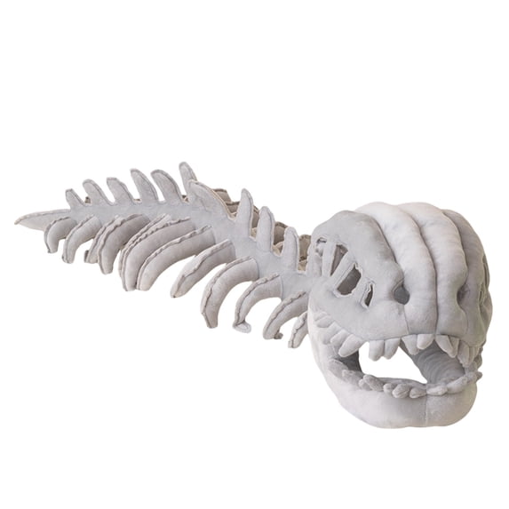 HalloweenHappy Spinosaurus Plush Dino Outfit, Outfit Halloween Fun Dinosaur Skeleton Plush Costume with Spine Extension for Parties, Wearable Dino Skeleton Plush (Gray)