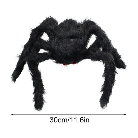 Halloweens Giant Huge Black Spider Decorations 23.6 in Artificial Spider Simulation Plush Fake Spider Large Realistic Soft Hairy Spider Props for Outside Indoor