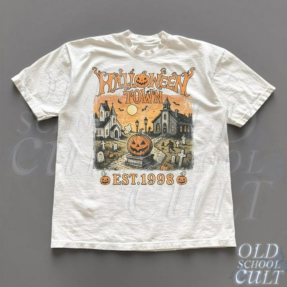 Halloweentown Est 1998 Vintage 90s Style Graphic T-Shirt, Retro Halloween University Spooky Unisex Shirt, Halloween Spooky Gifts